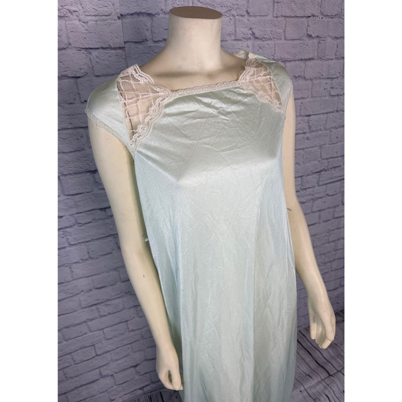 American Vintage 60's Nightgown Lingerie Slip bundle of 2 pink & green size XS - Picture 9 of 11